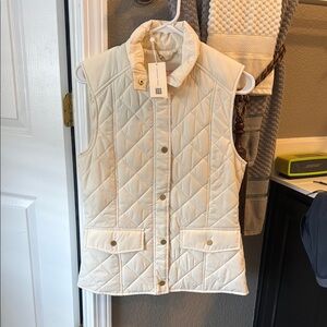Tory Burch Cream Quilted Vest
